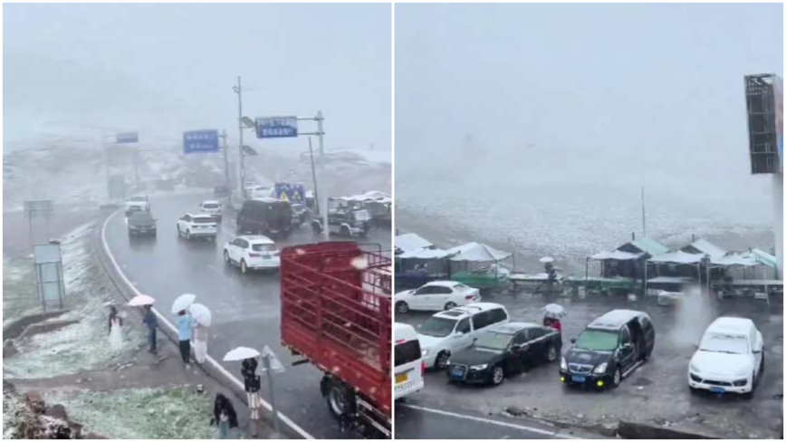 甘肅張掖夏日突降大雪 網民：必有冤情（視頻）