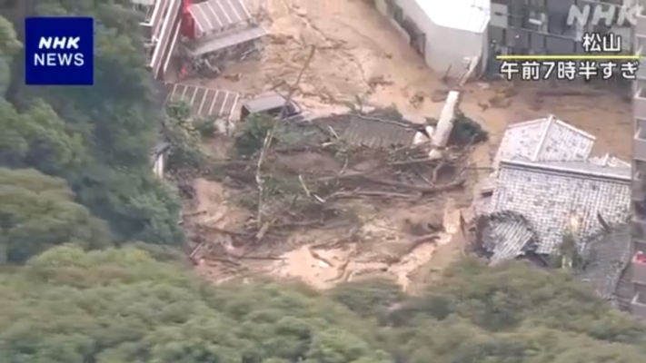 凌晨土石流 日本松山市住宅湧入沙土3人失聯(視頻)