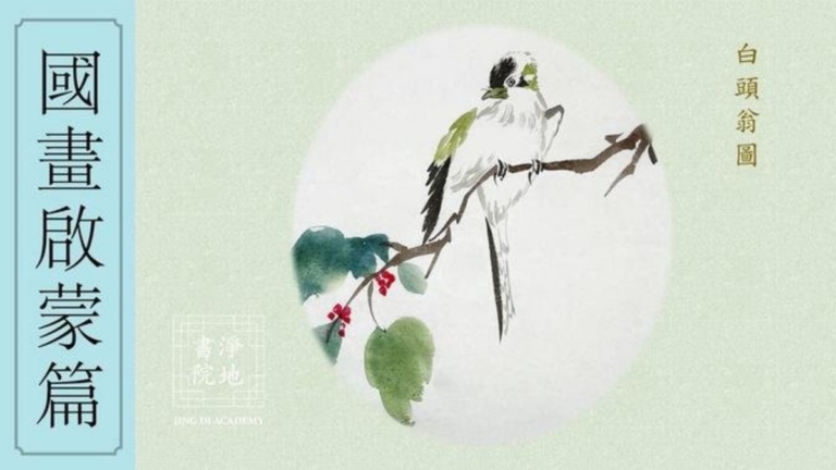 淨地書院傳統國畫課堂【四十一】國畫啟蒙篇《白頭翁圖》