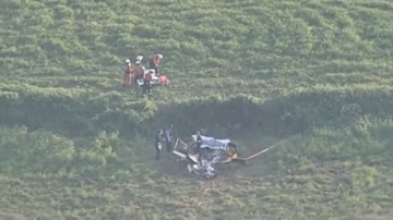 日本直升機墜福岡縣農田 機上兩人不幸罹難