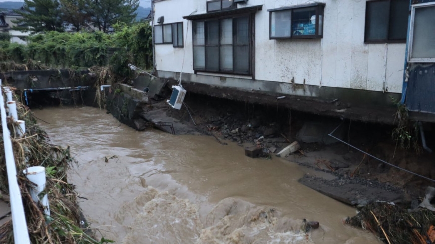 日本山形县秋田县大雨3死 逾千栋民宅淹水