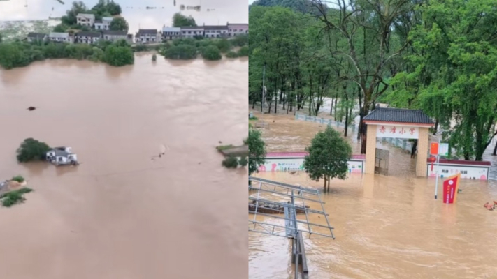 湖南湘潭兩處決堤 資興8村一度失聯 （多視頻）