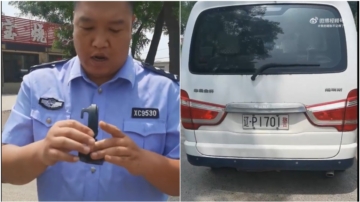 未及時讓行 遼寧大貨車遭警車別車截停（視頻）