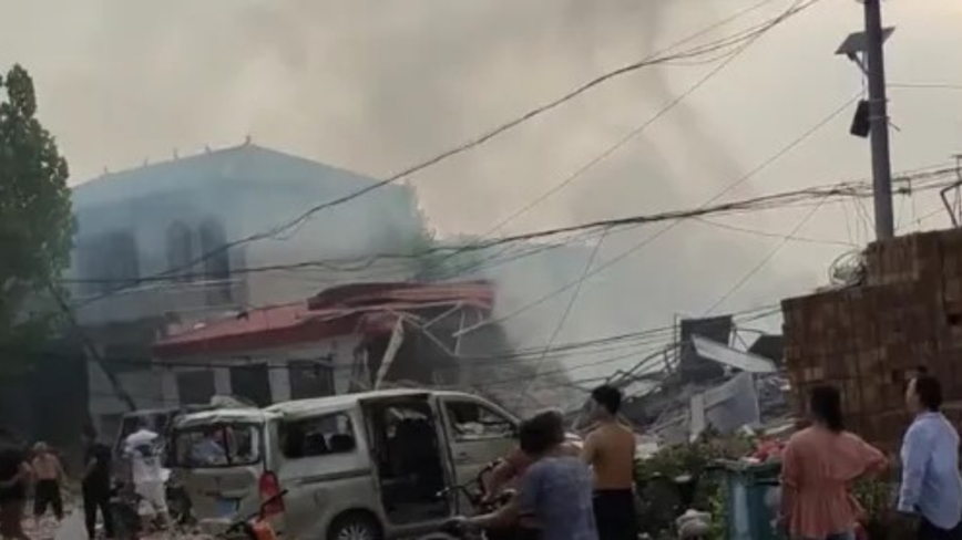 河北商铺爆炸被夷为平地 现场画面曝光（视频）