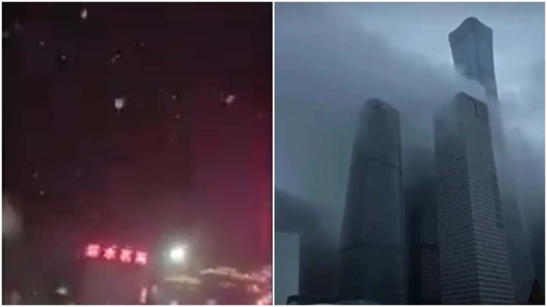 山東菏澤六月飛雪 北京烏雲繞樓陰森恐怖（視頻）
