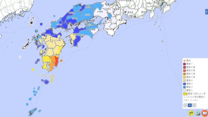 日本九州外海地震规模7.1 发布海啸注意报