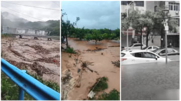 中國多地暴雨成災 汽車泡水 農田被毀