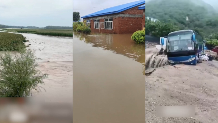 中国北方多地洪水冲毁房田 损失惨重