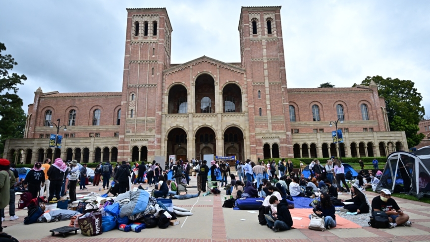 忧以巴抗议在校重演 加州大学严禁非法扎营