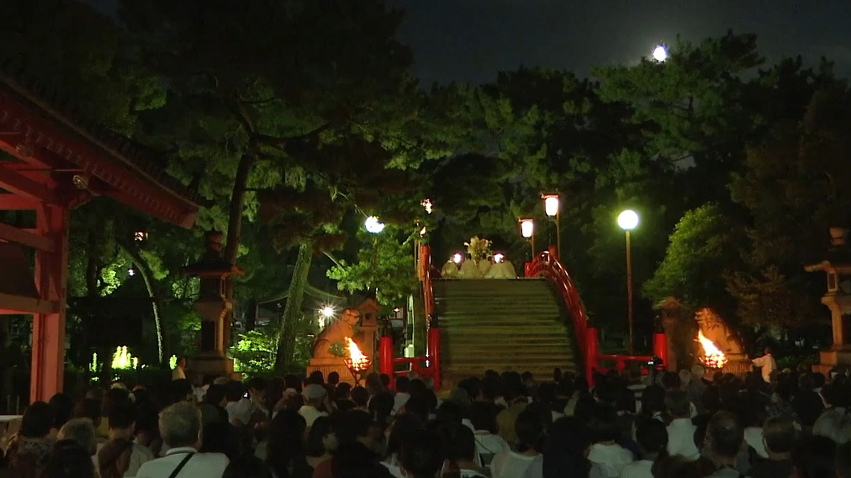 大阪住吉大社中秋賞月祭典 月下詩樂風雅無限