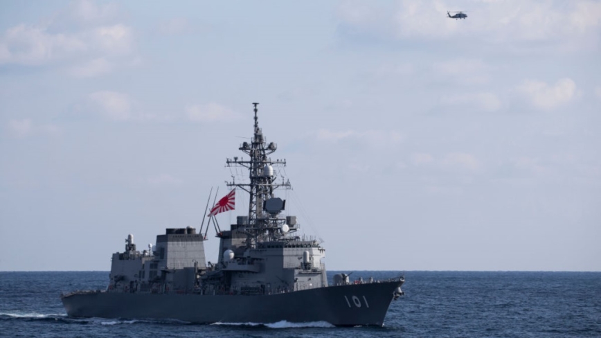 日媒：日本自衛隊驅逐艦 首次通過台灣海峽