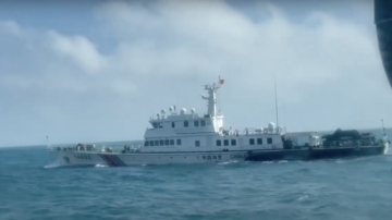 中共海警編隊環台島 台海巡發布海上對峙畫面