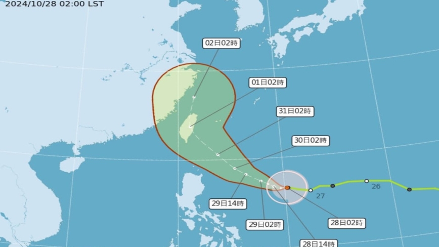 罕见11月台风 康芮登陆台湾机会大增