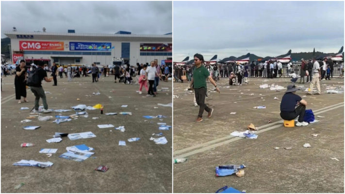 中共珠海航展之後遍地垃圾 網民斥服務更垃圾