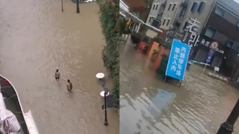 天文異象？浙江多地出現海水倒灌 沿線被淹沒（視頻）