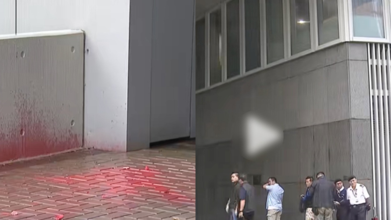 香港47人案宣判當天 政府總部被人潑漆