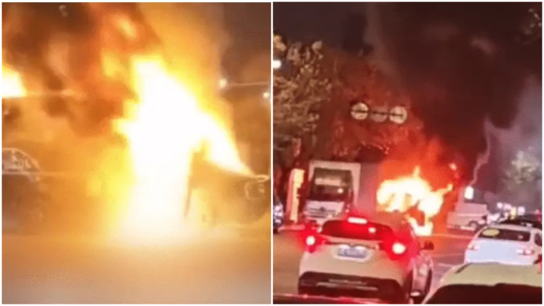 遼寧一運鈔車發生自燃 現場濃煙滾滾 引發猜測