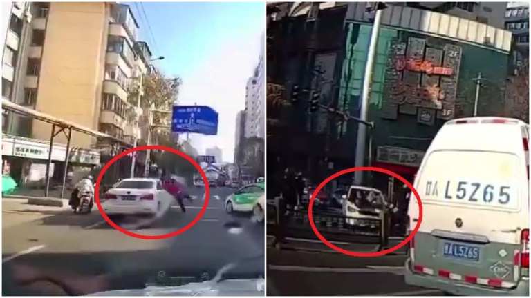 蘭州轎車接連兩次衝撞行人 多人倒地（視頻）