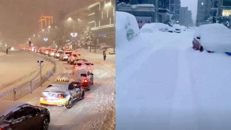 多視頻：中國東北大暴雪 鶴崗積雪深達半米