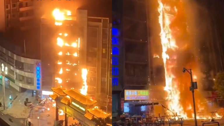 重慶住宅深夜大火 從一樓燒到八樓 畫面曝光（視頻）