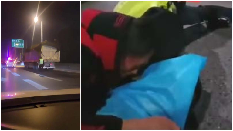 河南鄭州貨車司機被交警攔查 跳高架橋身亡（視頻）