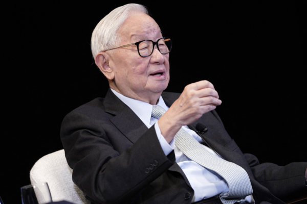 Founding Chairman of Taiwan Semiconductor Manufacturing Company (TSMC) Morris Chang is interviewed by the Global Head of Citi Private Bank Ida Liu at the Asia Society on October 26, 2023 in New York. The discussion centered around leadership and education as technology and society undergoes rapid changes in a fragmenting economy amid political tensions. (Photo by John LAMPARSKI / AFP) 