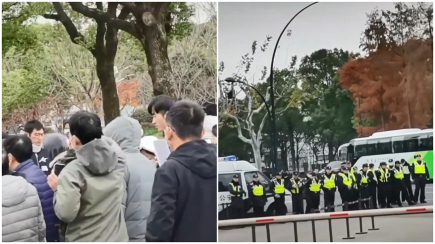 极越各地员工到上海讨薪 遭警控制