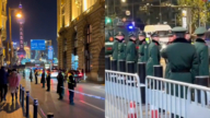 怕出事！北京、上海跨年夜 警察密布（視頻） 