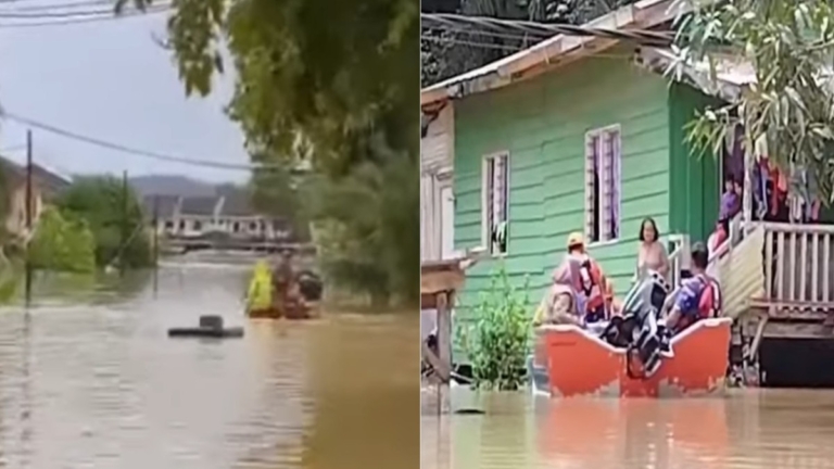 大雨成災鱷魚出沒 馬來西亞東部淪水鄉澤國
