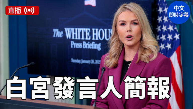 【直播】白宮發言人利維特主持簡報會（中文字幕）