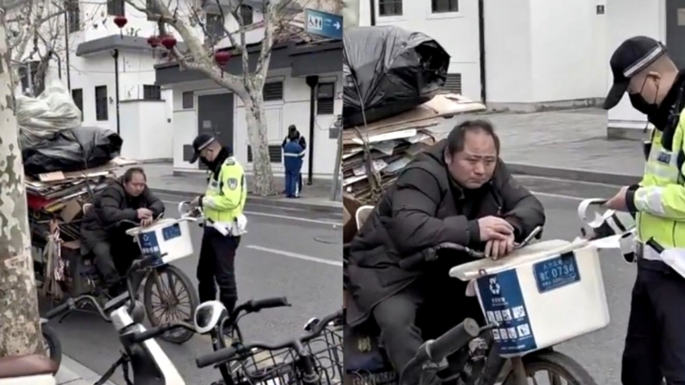 【禁聞】1月31日維權動態 上海交警給收破爛男子開罰單 引網友反彈