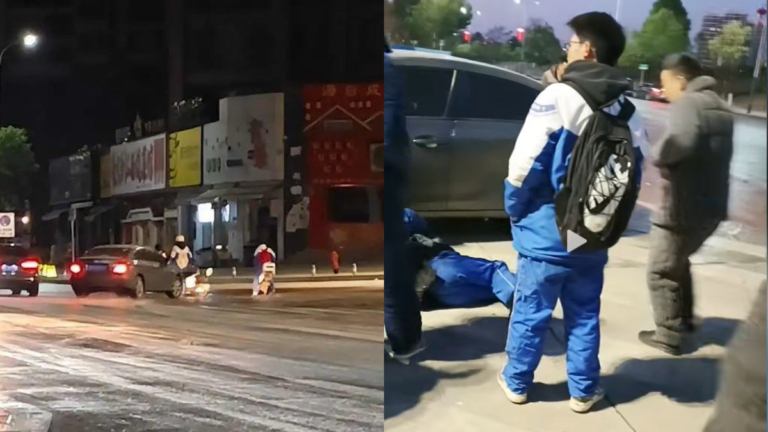 湖南灑水車冷天灑水 致路面結冰引發車禍（視頻）