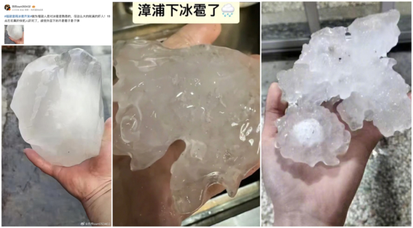 中共兩會前 暴雪大降溫冰雹狂襲 上海白晝如夜（視頻）