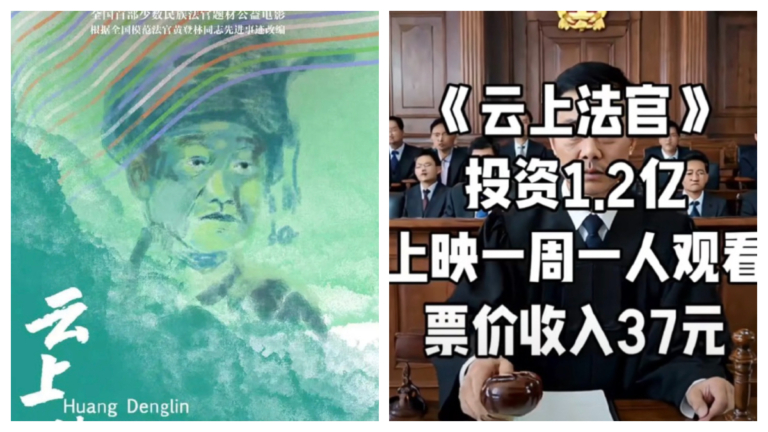 史上最慘 中共法官電影上映一週票房37元 僅1人觀看