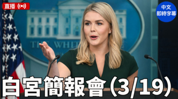 【直播】萊維特主持白宮簡報會（3/19）