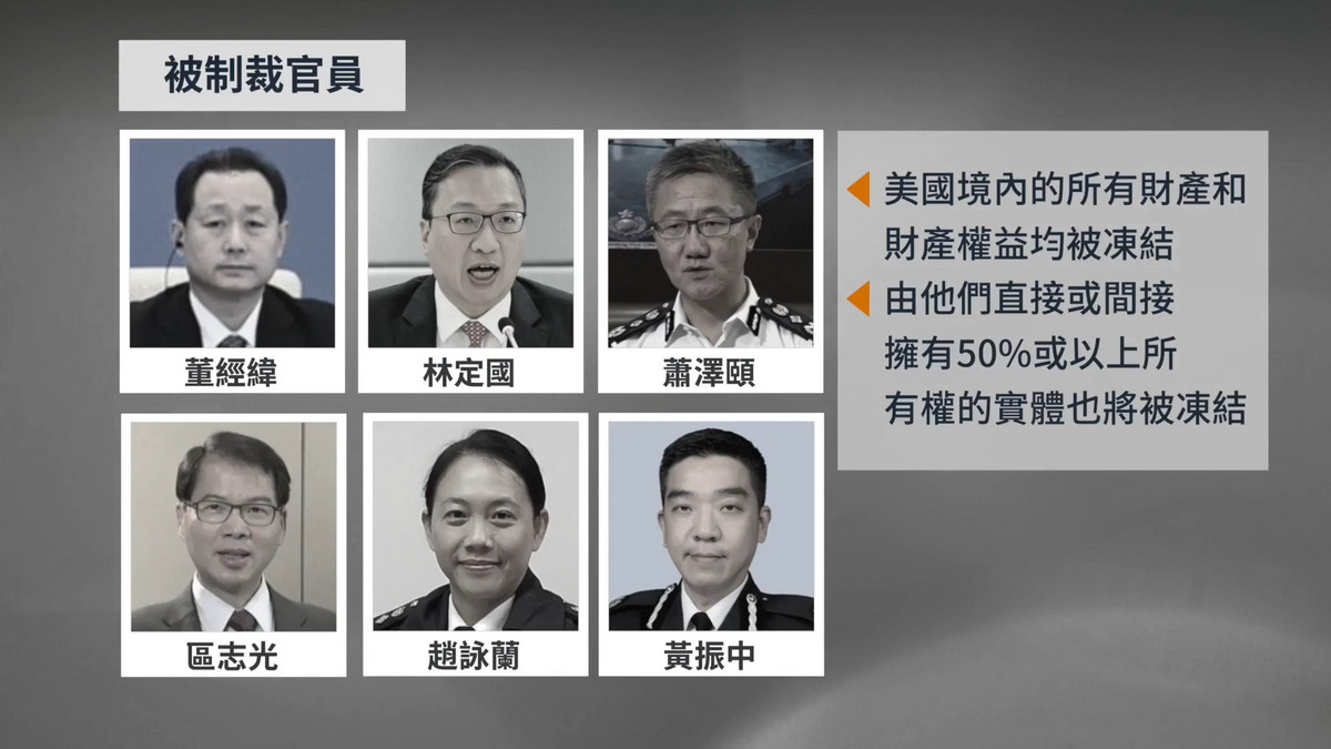 【禁闻】美制裁6中港高官 涉参与跨国镇压民主人士