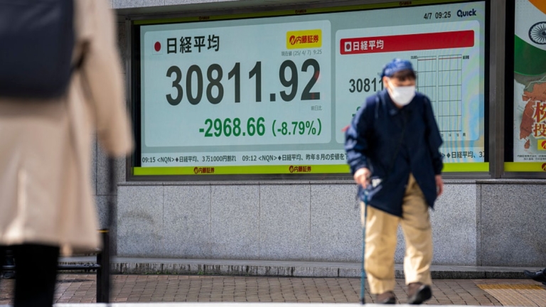 對等關稅震撼持續 日經指數開盤暴跌逾2500點