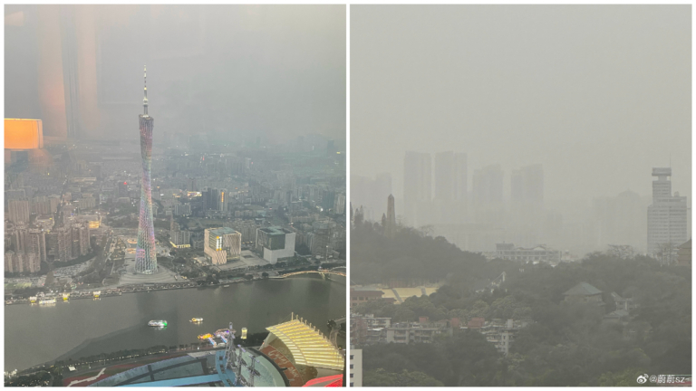 組圖：沙塵吹進廣東衝熱搜 多地重污 灰濛濛一片