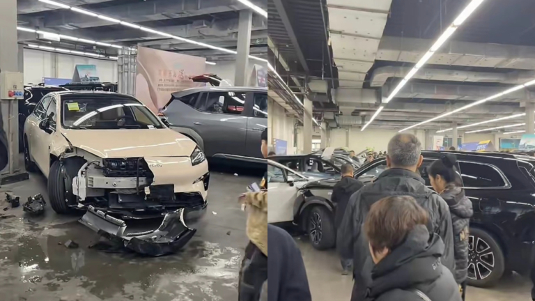 瀋陽車展華為問界M7突然失控 撞人又撞車（視頻）