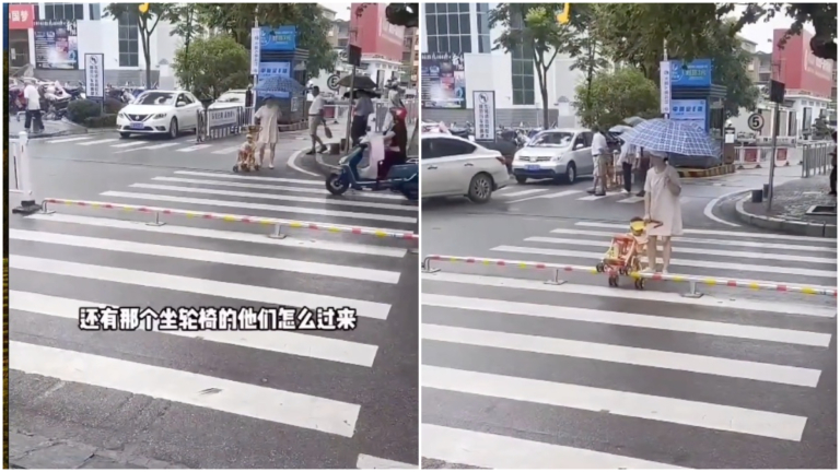 嬰兒車、輪椅無法通行 寧夏人行道中間裝護欄惹議（視頻）