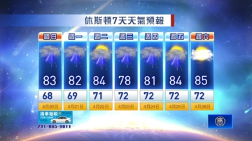 休斯顿天气预报（4月20日至26日）
