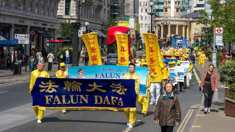 英法輪功學員倫敦集會 紀念「四·二五」和平上訪