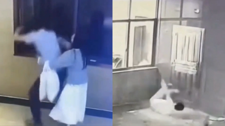 與女友吵架 中國男子突然撞碎酒店玻璃跳窗（視頻）