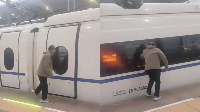 男子乘高鐵中途下車抽菸 結果車走了（視頻）