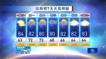 休斯顿天气预报（5月4日至10日）