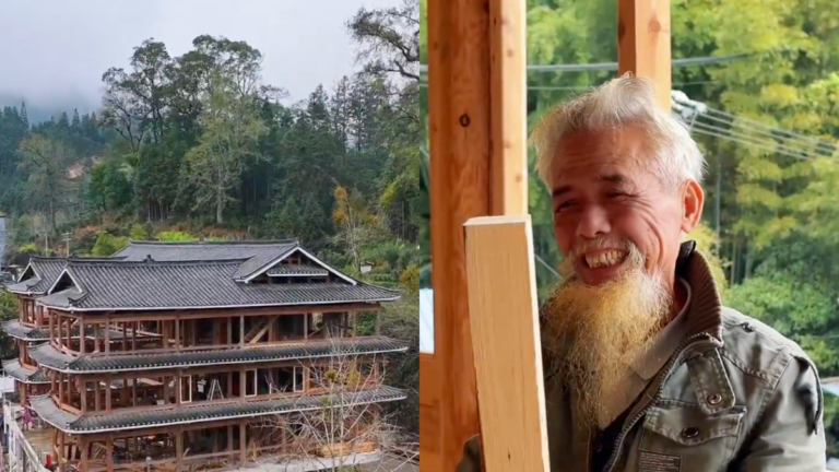 魯班轉世？76歲老人無圖紙無鐵釘 打造絕美木樓（視頻）