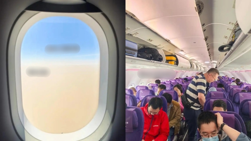 中国航班惊魂 飞机触地复飞  乘客尖叫呕吐