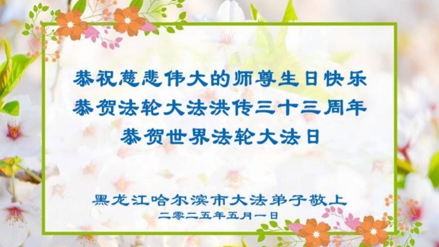 哈尔滨法轮功学员庆祝世界法轮大法日(19条)