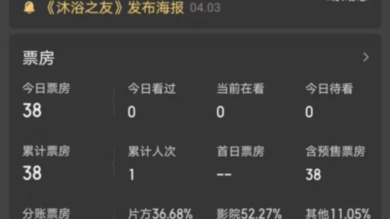 一人觀影票房僅38元 中國年度最慘電影出爐