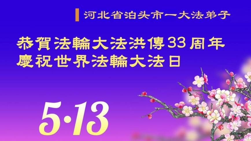 河北法轮功学员庆祝世界法轮大法日(19条)